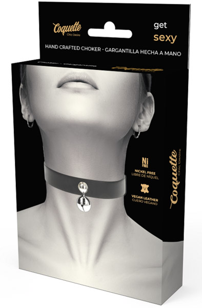Coquette handgefertigter Halsreif mit Glöckchen - BDSM Halsband 3