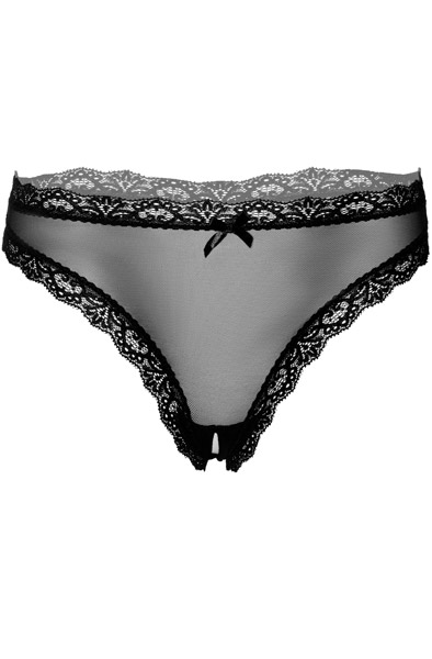 Crotchless Tanga mit geraffter Rückseite - Slip ouvert 3