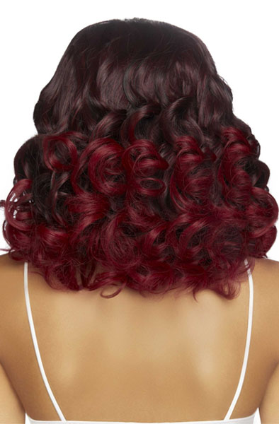Curly Ombre Long Bob Wig Burgundy - Perücke 2