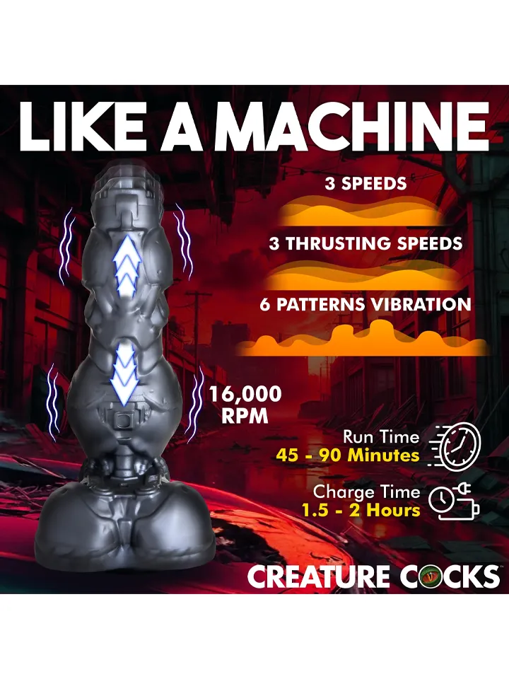 Cyborg Cock Thrusting & Vibrating Dildo 24 cm - Monster-Dildo 2 [full]