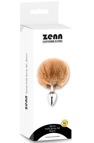 Deluxe Fluffy Bunny Tail Brown - Analplug in Tierform 2