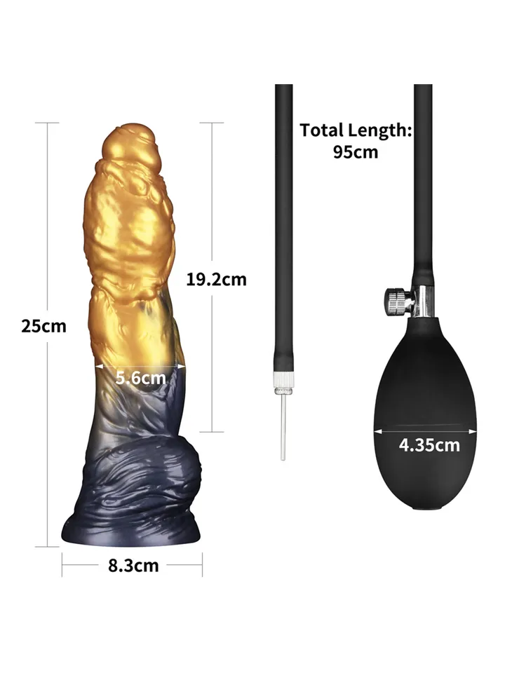 Density Inflatable Dildo Yellow/Blue 25 cm - Aufblasbarer Dildo 4 [full]