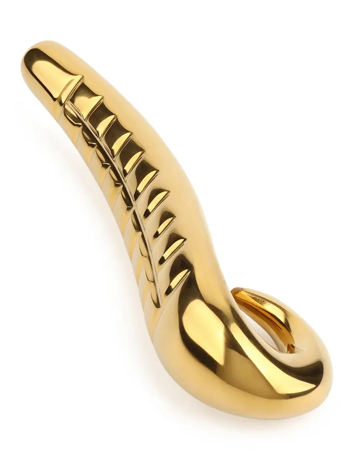 Devil's Tongue Dildo Gold 18 cm - Stahldildo 1 [full]