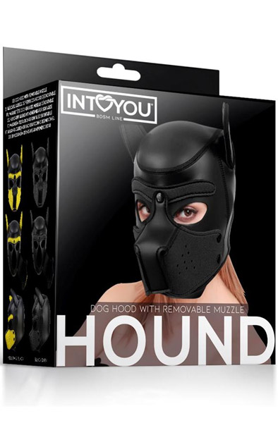 Dog Hood With Removable Muzzle Black L - BDSM Maske 4