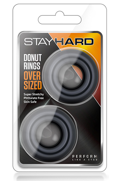 Donut Rings Oversized Black - Cockring-Set 2