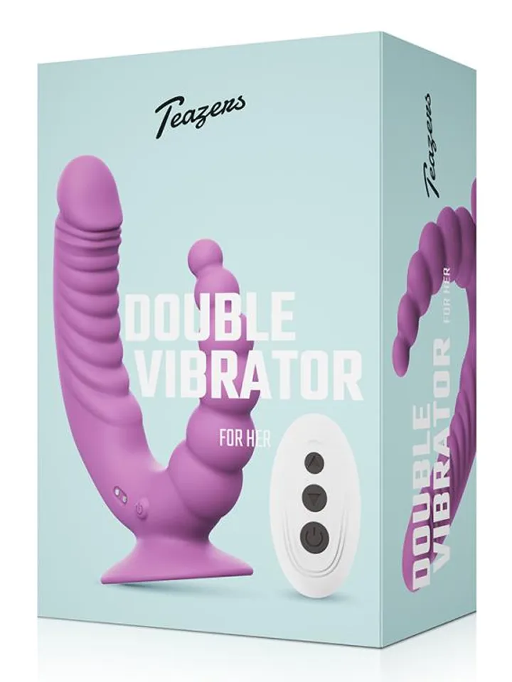 Doppelvibrator mit Saugnapf & Fernbedienung - Vibrierender Doppel-Dildo 4 [full]