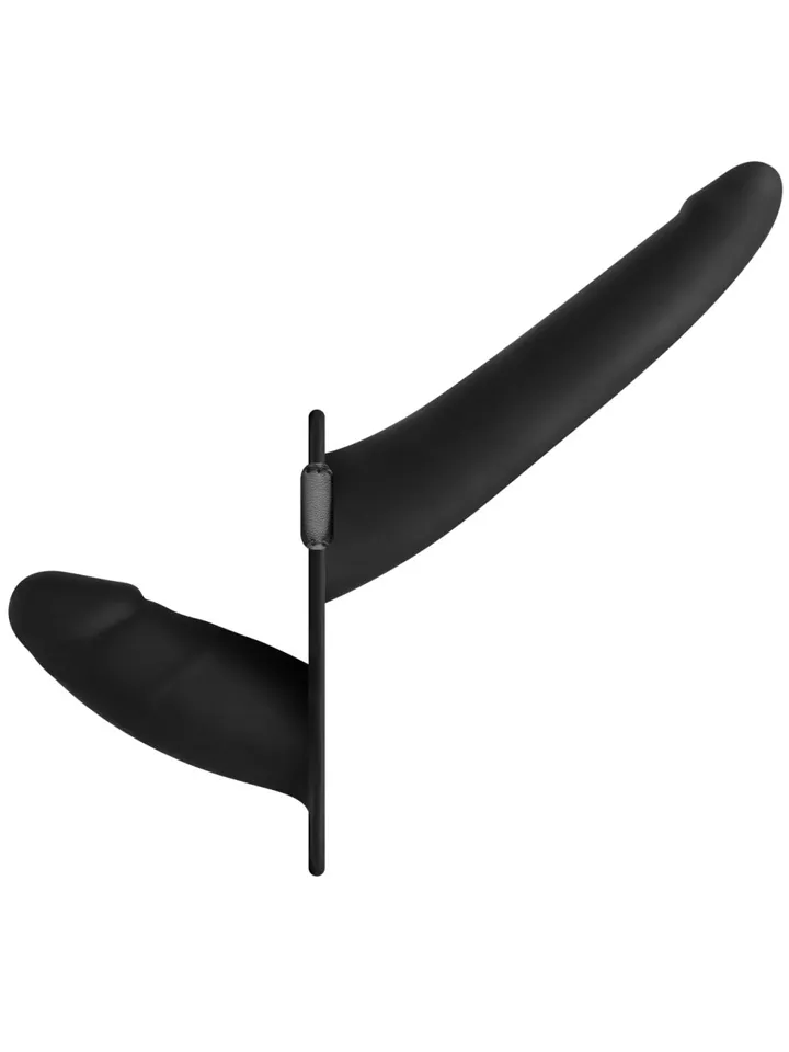 Double-Sided Strap-On Dildo Black - Doppeldildo Umschnalldildo 3