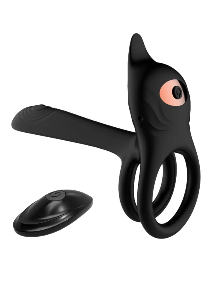 Double Vibrating 10 Functions Ring With Remote - Vibrierender Penisring 1 [full]