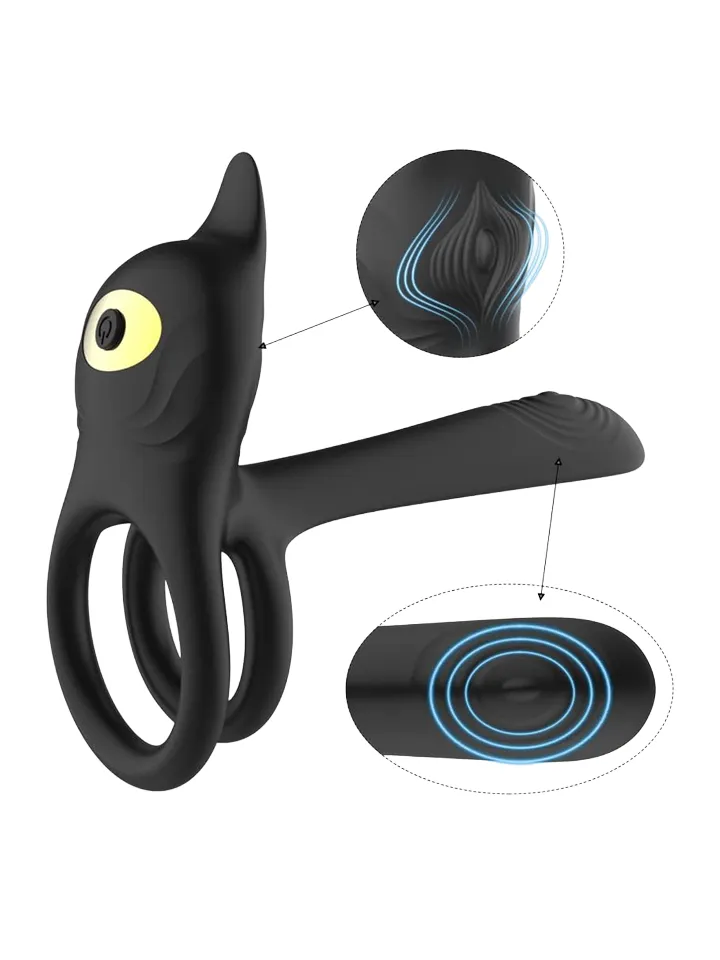 Double Vibrating 10 Functions Ring With Remote - Vibrierender Penisring 2 [full]