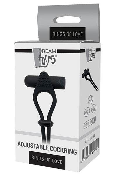 Dream Toys Adjustable Cockring Black - Vibrierender Penisring 2