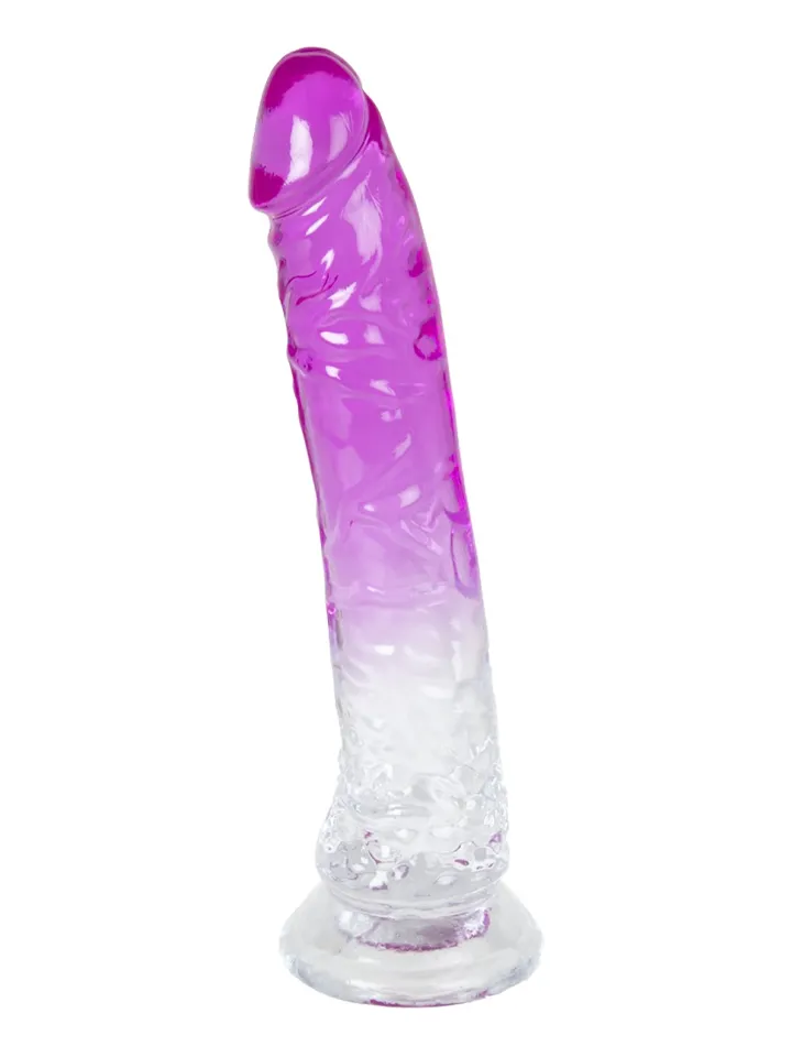Dual Color Dildo Lila & Transparent 20 cm - Dildo mit Saugnapf 1 [full]