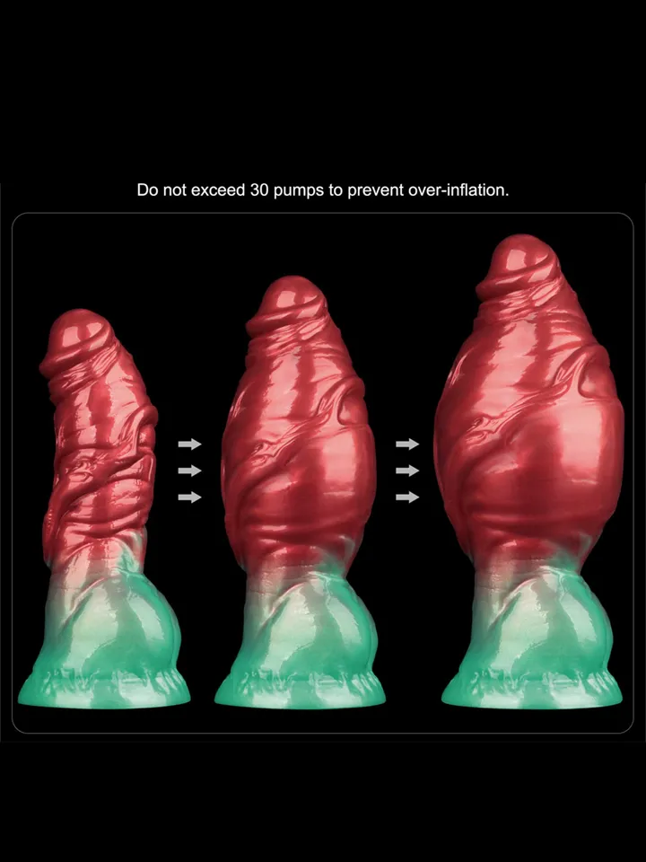 Dual Density Inflatable Dildo Red/Green 19 cm - Aufblasbarer Dildo 2 [full]