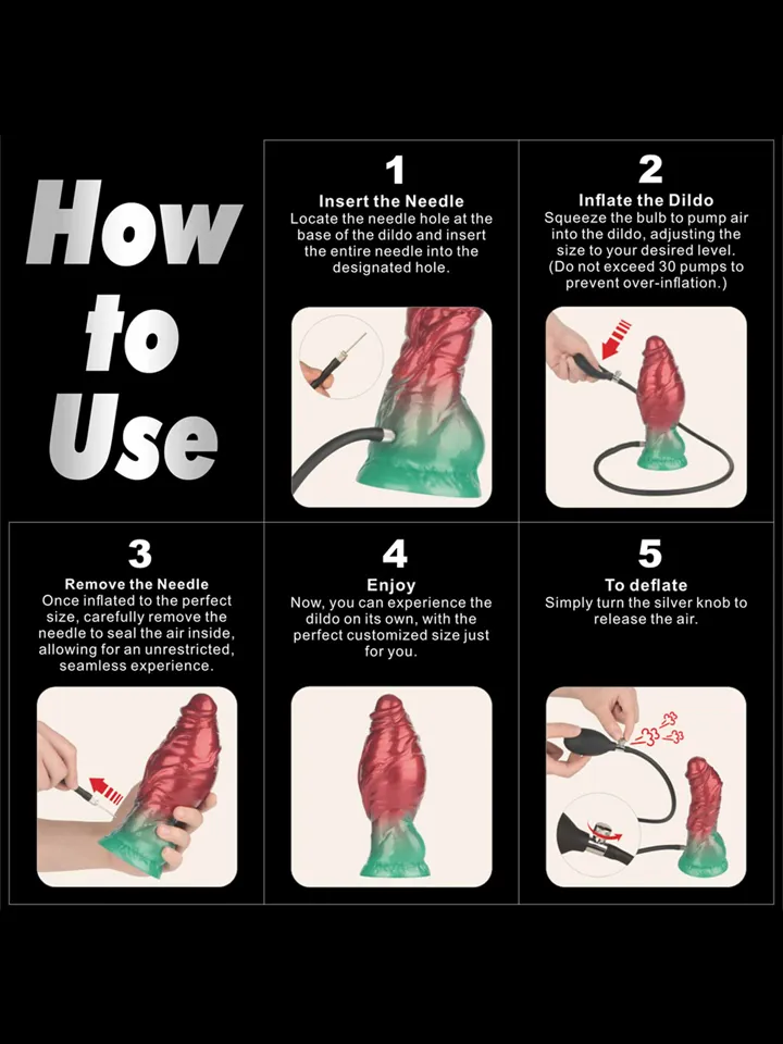 Dual Density Inflatable Dildo Red/Green 19 cm - Aufblasbarer Dildo 3 [full]