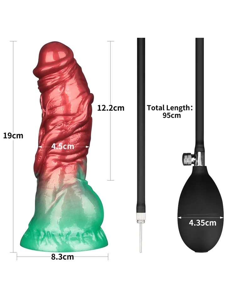 Dual Density Inflatable Dildo Red/Green 19 cm - Aufblasbarer Dildo 4 [full]