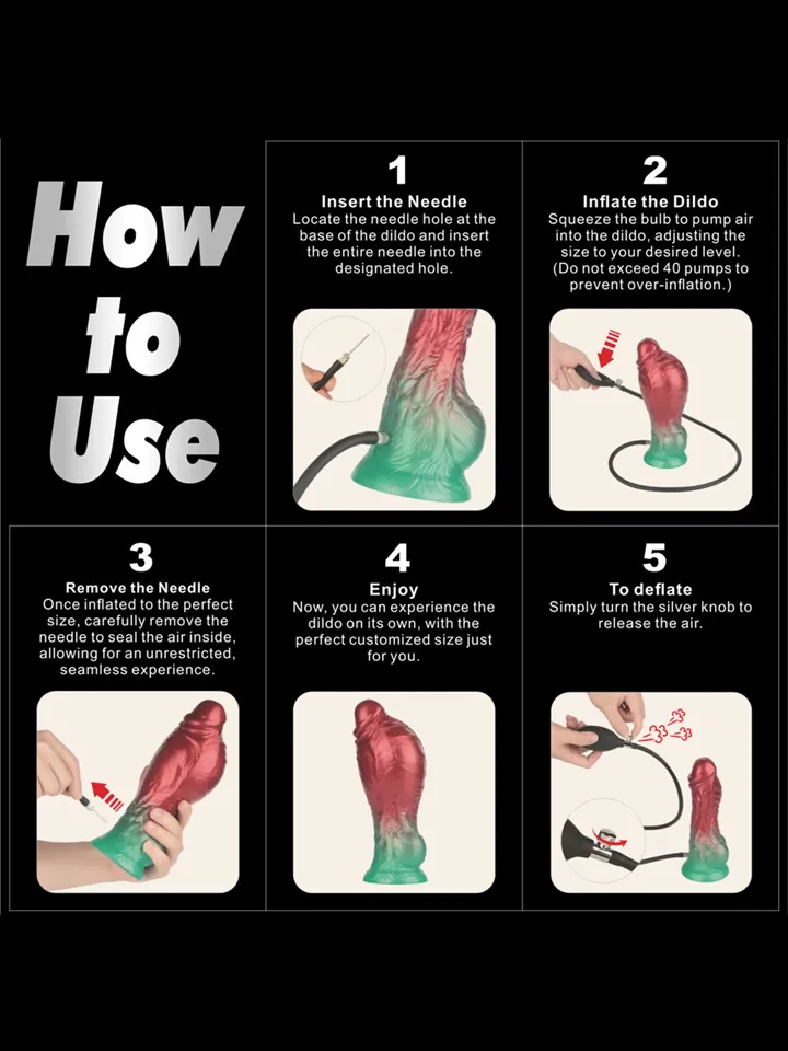 Dual Density Inflatable Dildo Red/Green 21 cm - Aufblasbarer Dildo 3 [full]