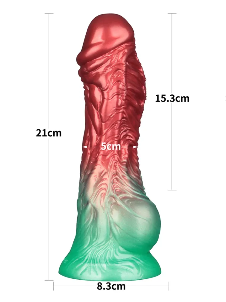 Dual Density Inflatable Dildo Red/Green 21 cm - Aufblasbarer Dildo 4 [full]