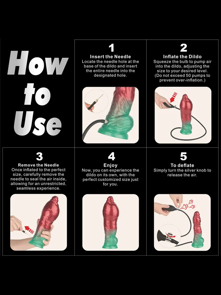 Dual Density Inflatable Dildo Red/Green 25 cm - Aufblasbarer Dildo 3 [full]