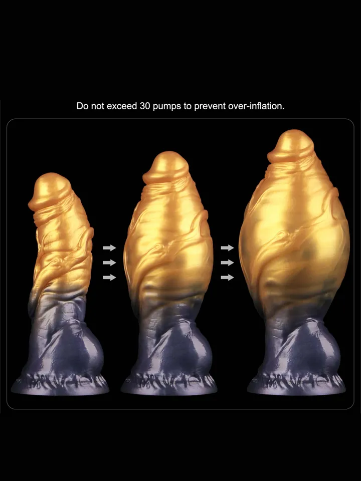 Dual Density Inflatable Dildo Yellow/Blue 19 cm - Aufblasbarer Dildo 2 [full]