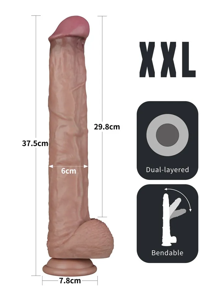 Dual Layered Bendable XXL Cock 37,5 cm - XXL-Dildo 2 [full]