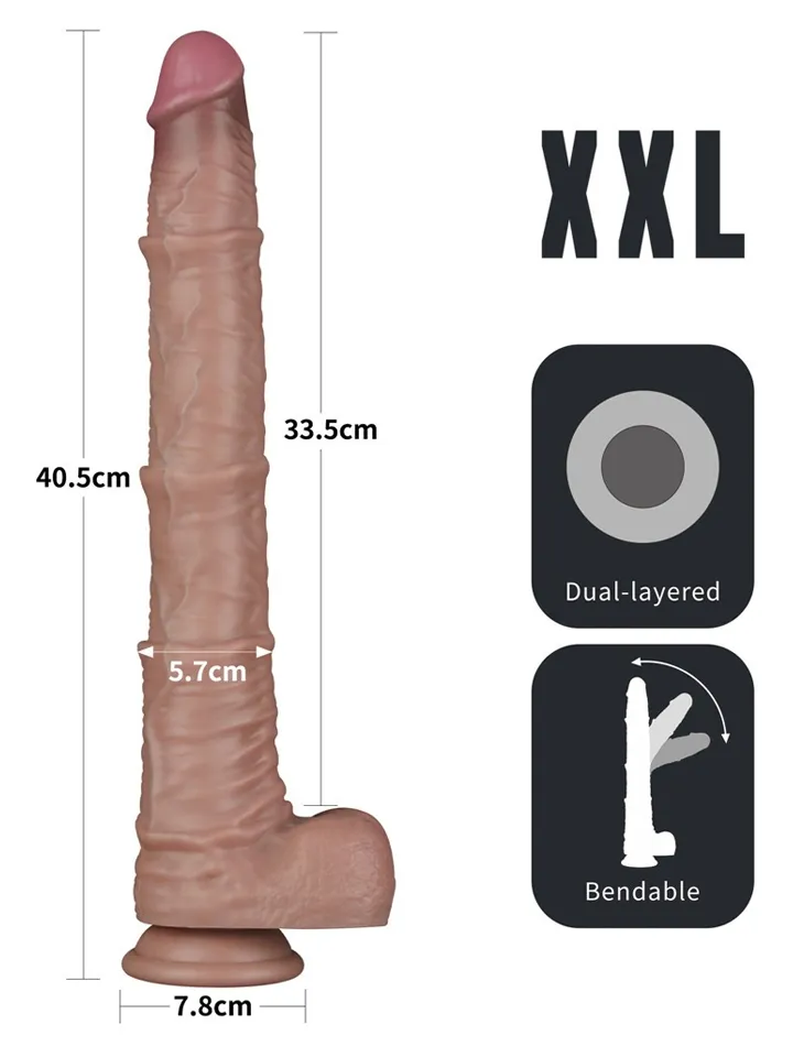 Dual Layered Bendable XXL Cock 40,5 cm - XXL-Dildo 2 [full]
