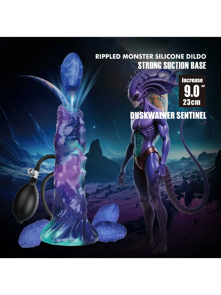 DuskWalker Sentinel Rippled Monster Silicone Dildo 23 cm - Drachen-Dildo 2 [full]