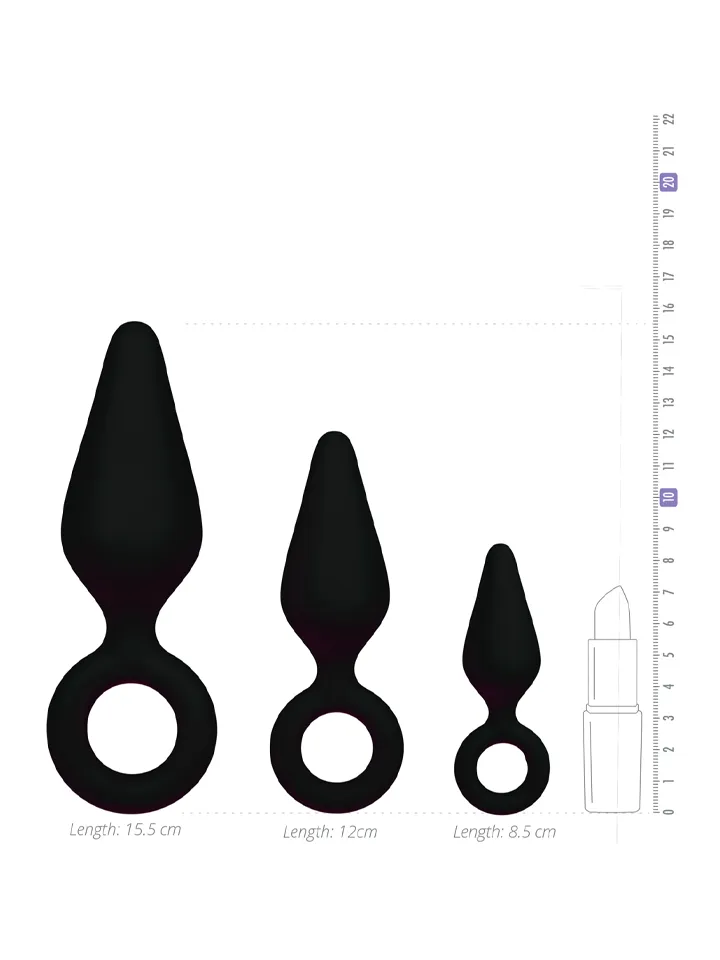 Easytoys Buttplug-Set mit Zugring - Analplug Set 3 [full]