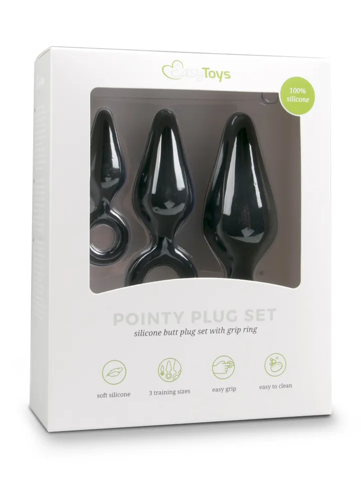 Easytoys Buttplug-Set mit Zugring - Analplug Set 4 [full]
