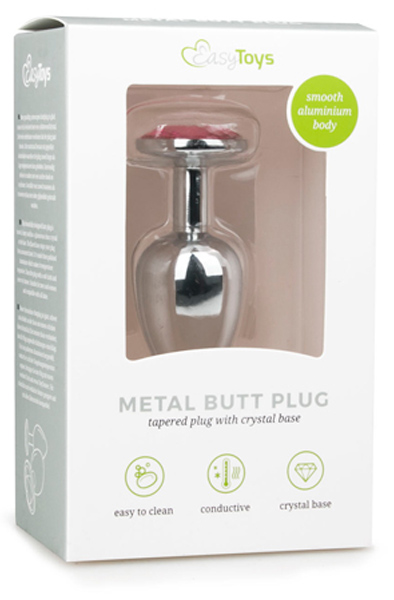 Easytoys Metall Butt Plug No. 1 Silber/Pink - Luxuriöser Analplug 2