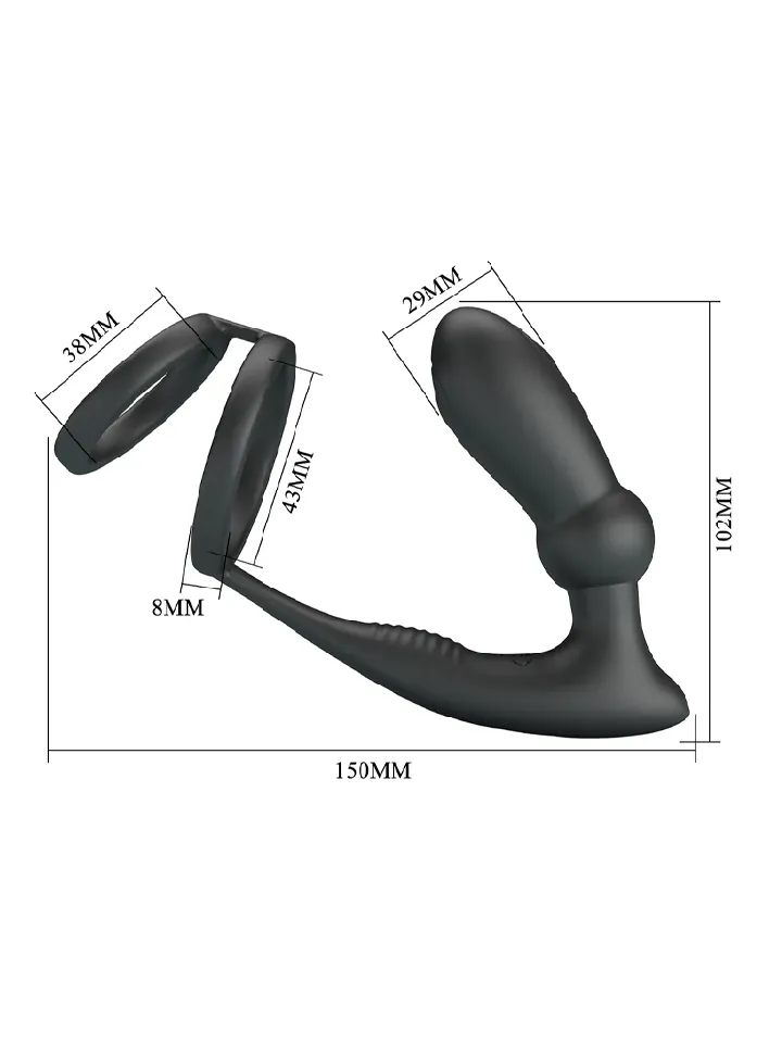 Emoni Cockring mit Analplug - Prostatavibrator mit Penisring 4 [full]