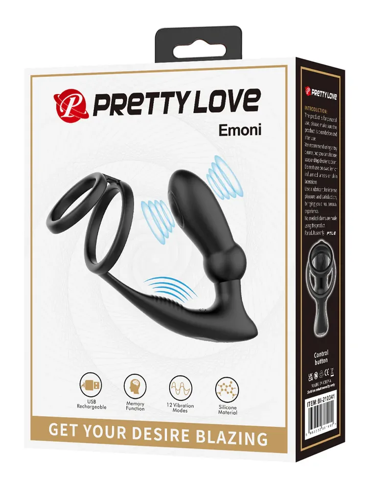 Emoni Cockring mit Analplug - Prostatavibrator mit Penisring 5 [full]