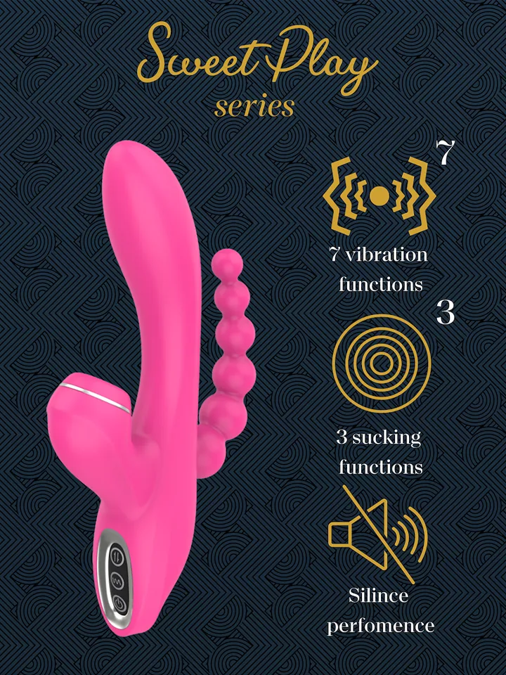 Erospace G-Punkt-Vibrator mit Saugfunktion & Analkugeln - Rabbit-Vibrator 2 [full]