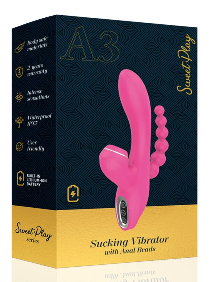 Erospace G-Punkt-Vibrator mit Saugfunktion & Analkugeln - Rabbit-Vibrator 7