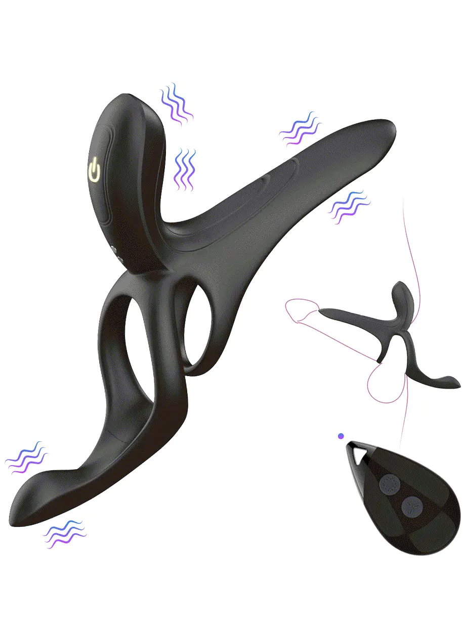Erospace Vibrierender Penisring mit Klitorisstimulation - Vibrierender Penisring 1 [full]