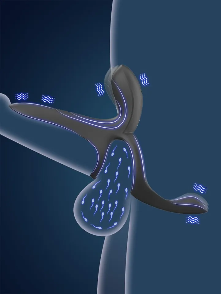 Erospace Vibrierender Penisring mit Klitorisstimulation - Vibrierender Penisring 3 [full]