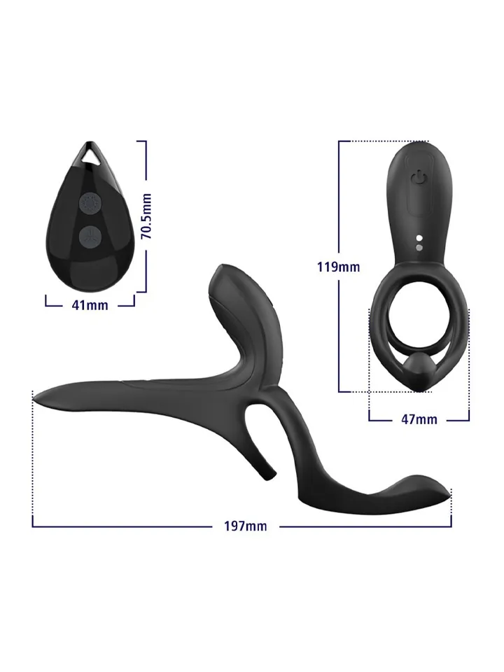 Erospace Vibrierender Penisring mit Klitorisstimulation - Vibrierender Penisring 7 [full]