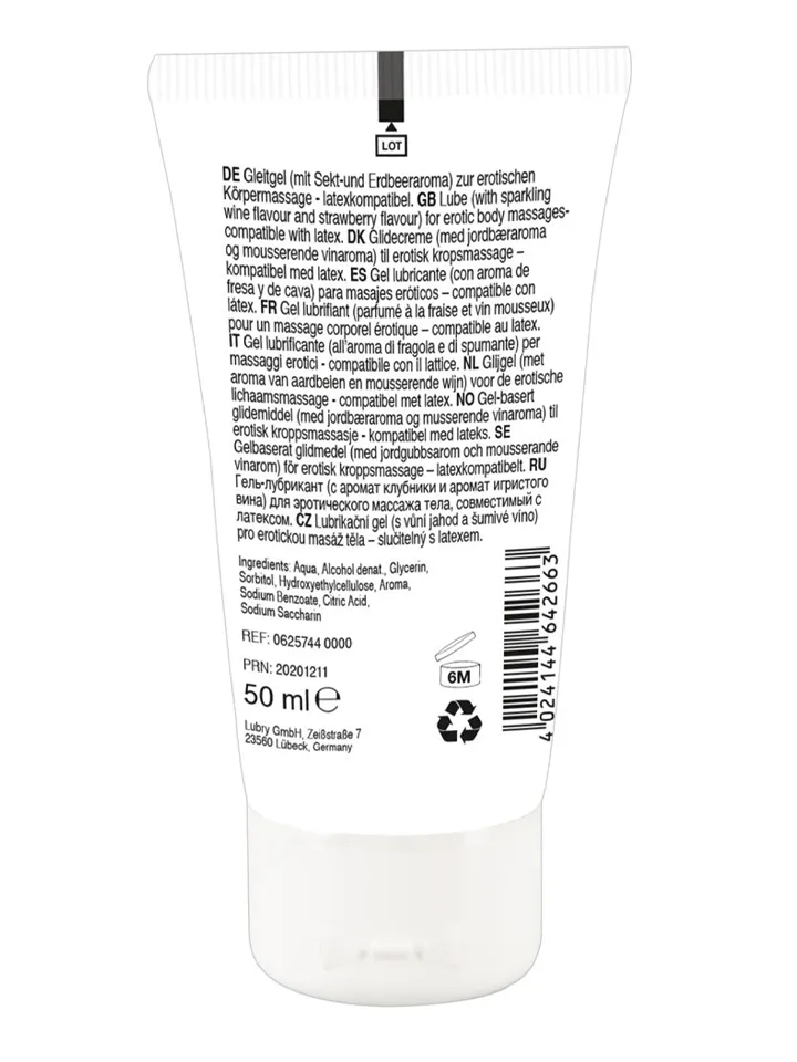Erotic Massage Gel Sparkling Wine & Strawberry 50ml - Besserer Oralsex 2 [full]