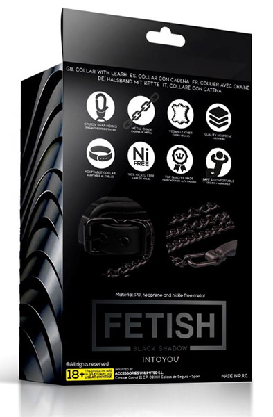 Fetish Black Shadow Collar With Leash - Bondage Halsband & Paar 3