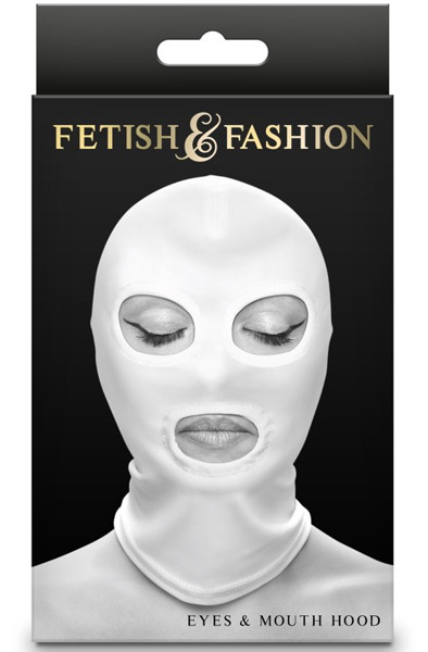 Fetish & Fashion Augen- und Mundhaube Weiß - BDSM Maske 2