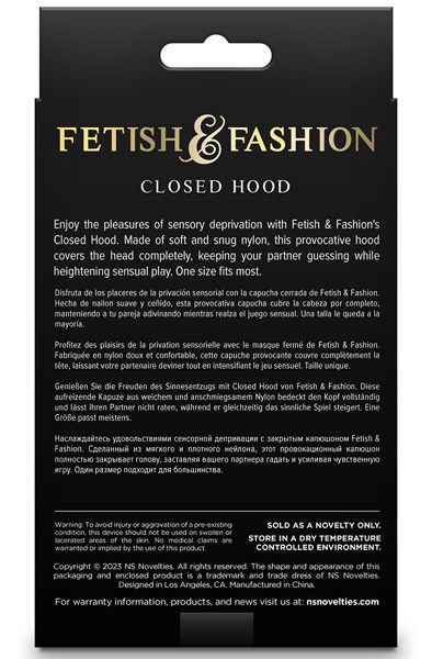 Fetish & Fashion Geschlossene Maske Schwarz - BDSM Maske 3