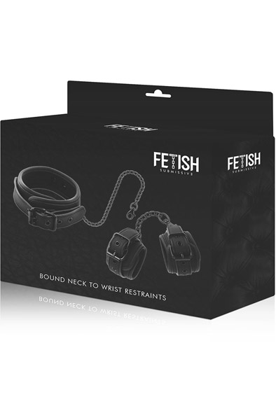 Fetish Submissive Collar & Wrist Cuffs Vegan Leather - Handschellen & Halsketten 4