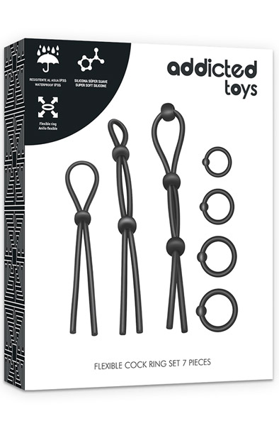 Flexible Silicone Cock Ring Set 7-pcs - Cockring-Set 2