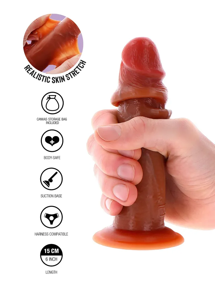Foreskin Silicone Dildo 15 cm - Realistischer Dildo 2 [full]