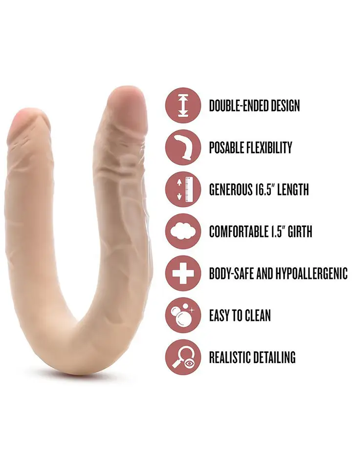 Formbarer Double Dong Beige 42 cm - Doppel-Dildo 3