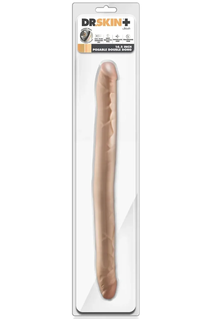 Formbarer Double Dong Beige 42 cm - Doppel-Dildo 5