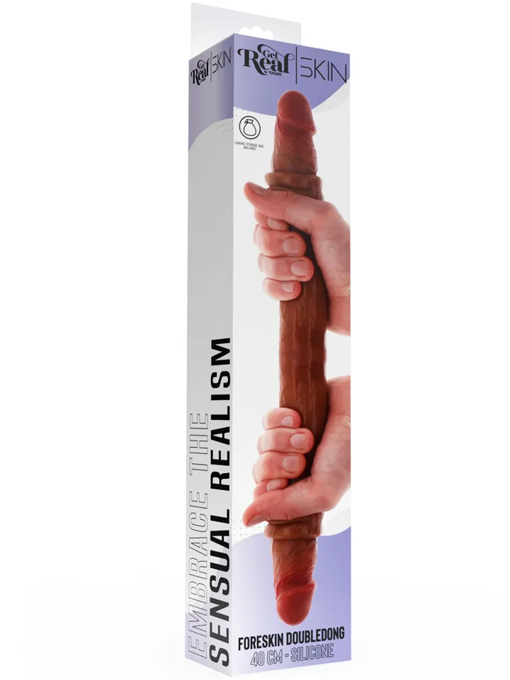 Get Real Silikon-Doppeldildo mit Vorhaut 40 cm - Doppel-Dildo 4