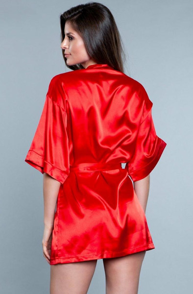 Getting Ready Satin Kimono Rot - Bademantel 2
