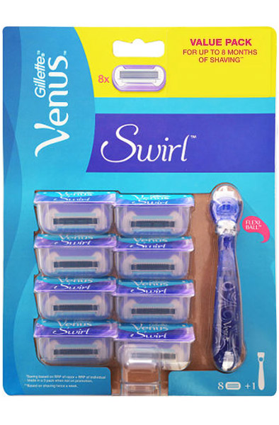 Gillette Venus Swirl Razor + 8-pack - Venus Rasierer 2