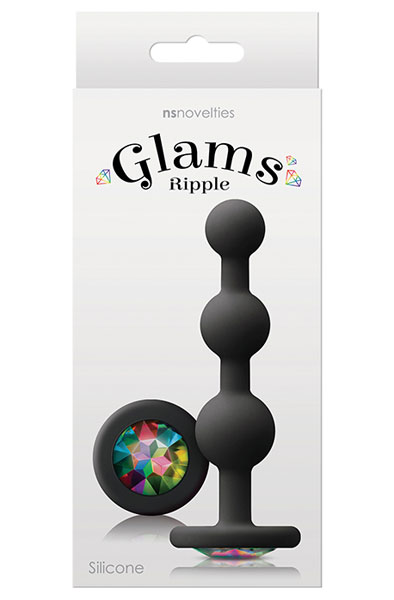 Glams Ripple Rainbow Gem Black - Analplug 2
