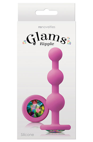Glams Ripple Rainbow Gem Pink - Analplug 2