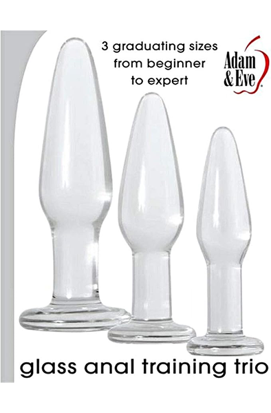 Glass Anal Training Trio 3 Clear Butt Plugs - Analplug Set 2